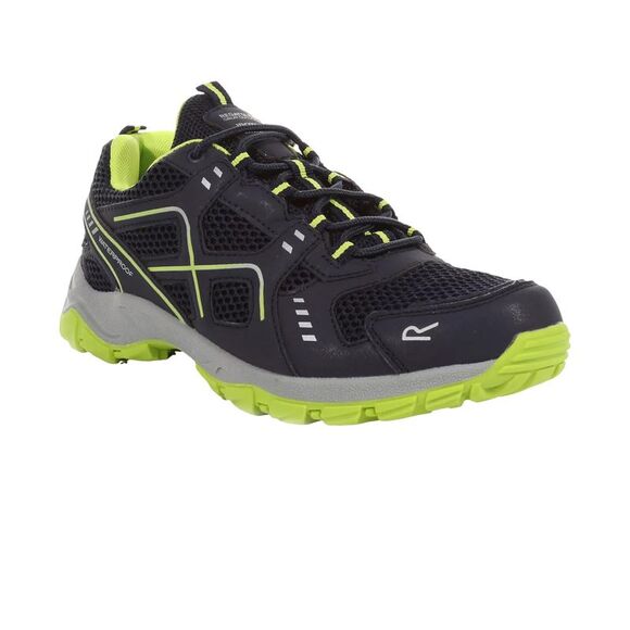 Regatta Mens Vendeavour Waterproof Walking Shoes / Navy/Lime Punch
